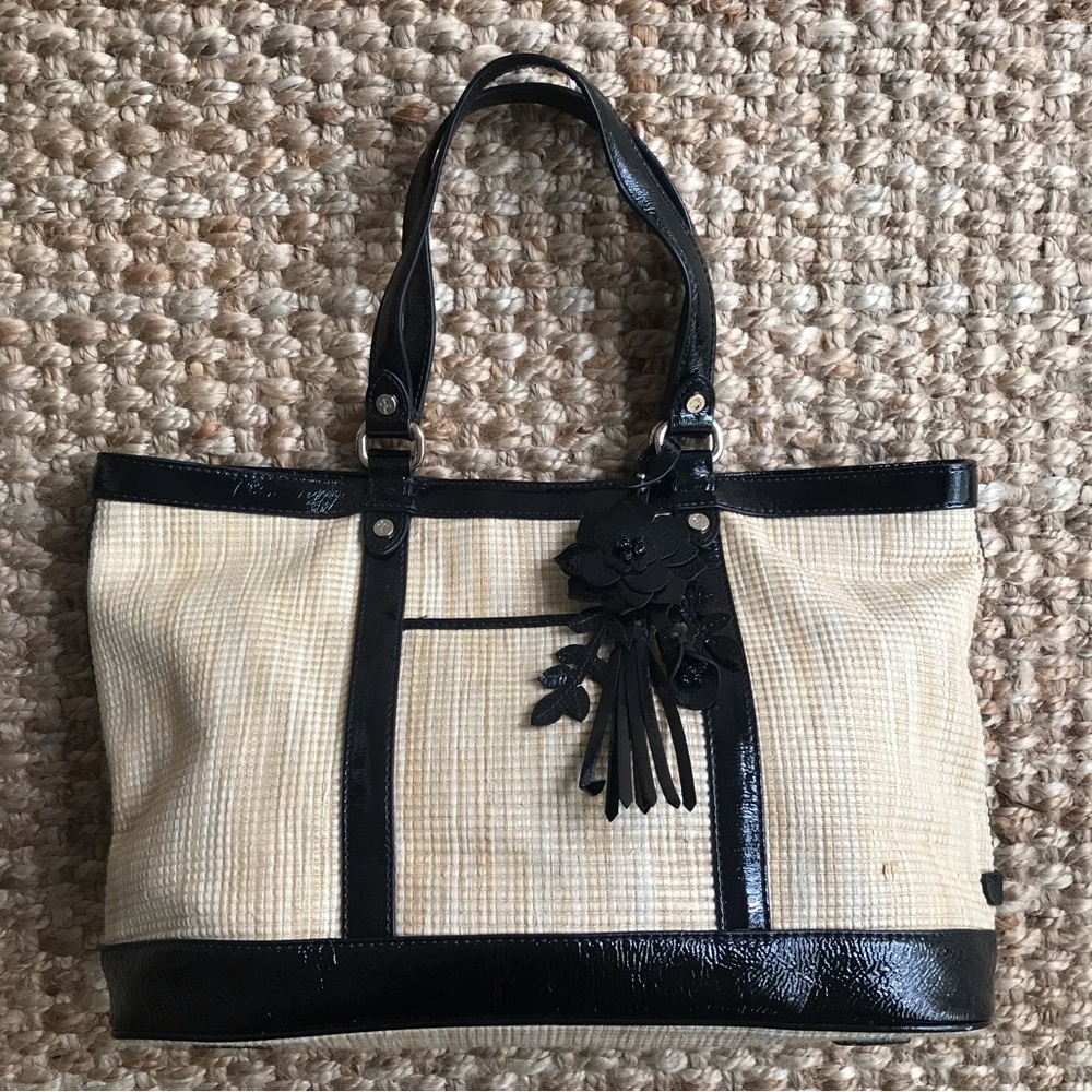 Cole Haan Black and Cream Tote Bag